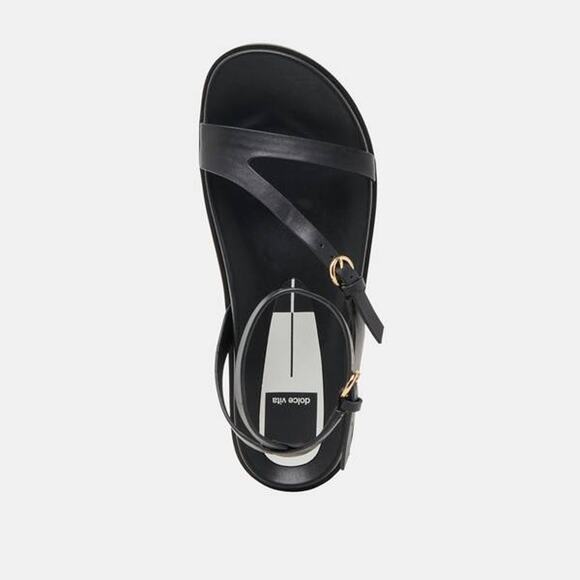 dolce vita DARLIS Sandals Black Leather NEW NiB Strappy US 7.5 M - Picture 2 of 6